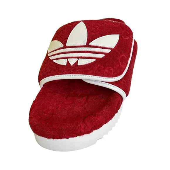 Adidas x Gucci 702412 Mens Slides Sandals Shoe, Red, sz Gucci 9 & 10 - Picture 2 of 16